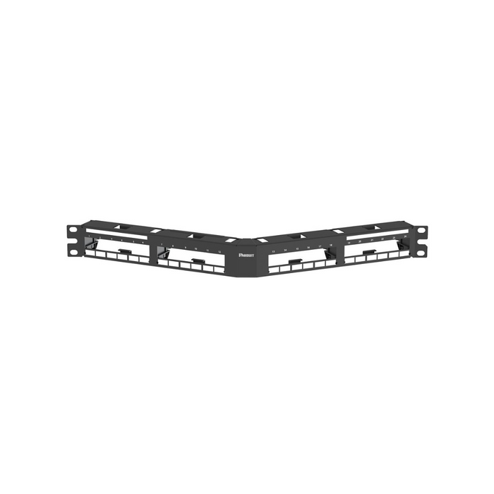 PANDUIT QuickNet™ Unshielded Angled Patch Panel | 1RU | Black | Selector