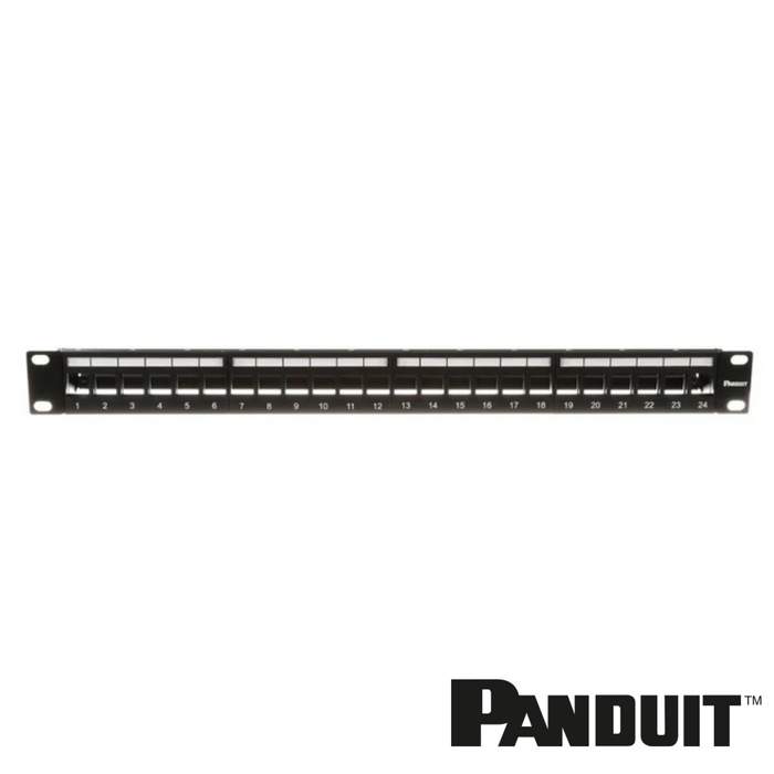 PANDUIT Keystone Shielded Patch Panel | 24 Port | 1RU | With Cable Management