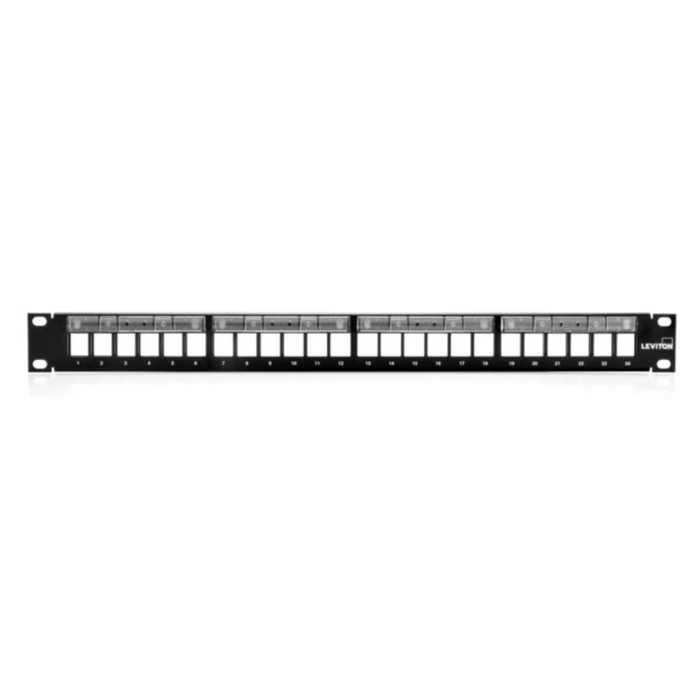LEVITON Quickport 24 Port 1U Unloaded Patch Panel | Black