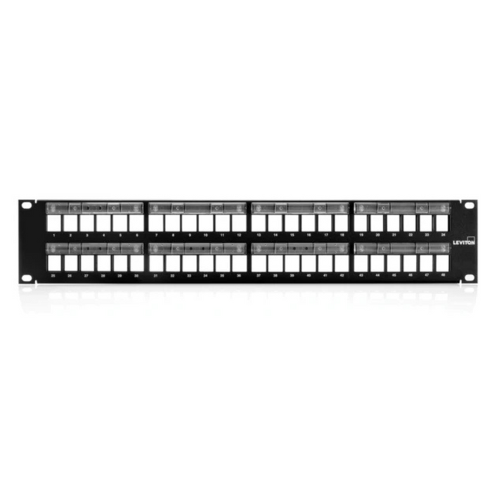LEVITON Quickport 48 Port 2U Unloaded Patch Panel | Unshielded | Black