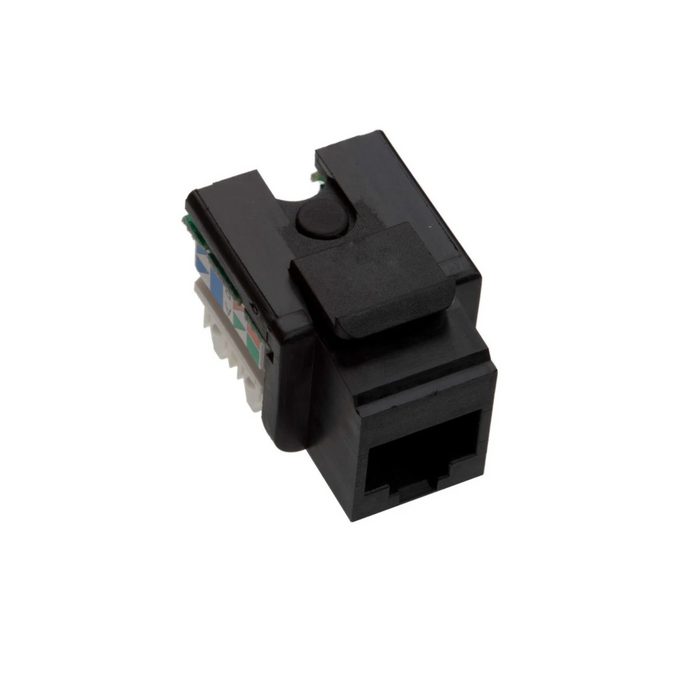 LEVITON 10Gplus Cat6A LSA Style Snap-in Jack | Unshielded | Black