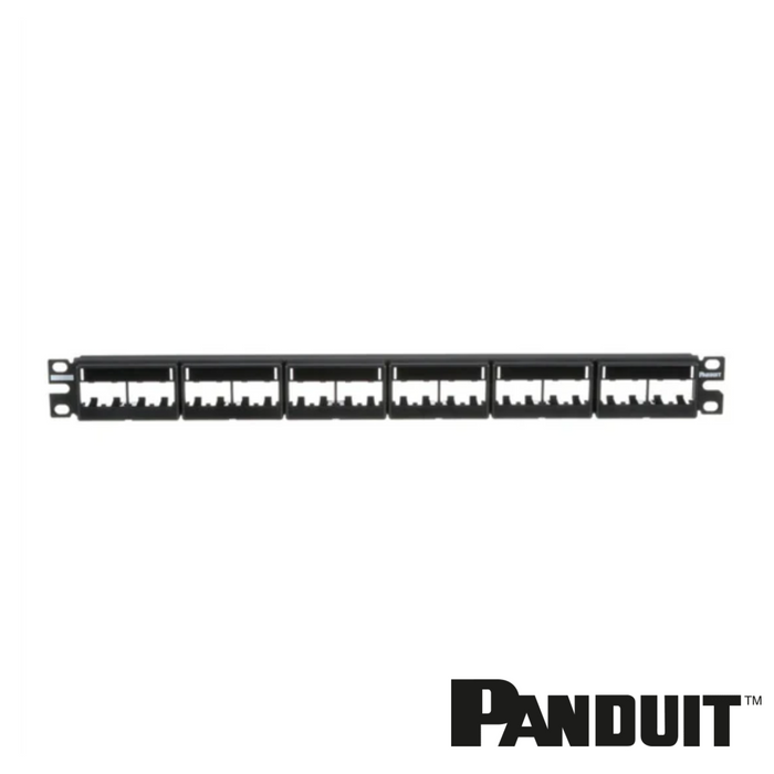 PANDUIT Mini-Com® Modular 24-Port Patch Panel | Unloaded | 1RU + Label