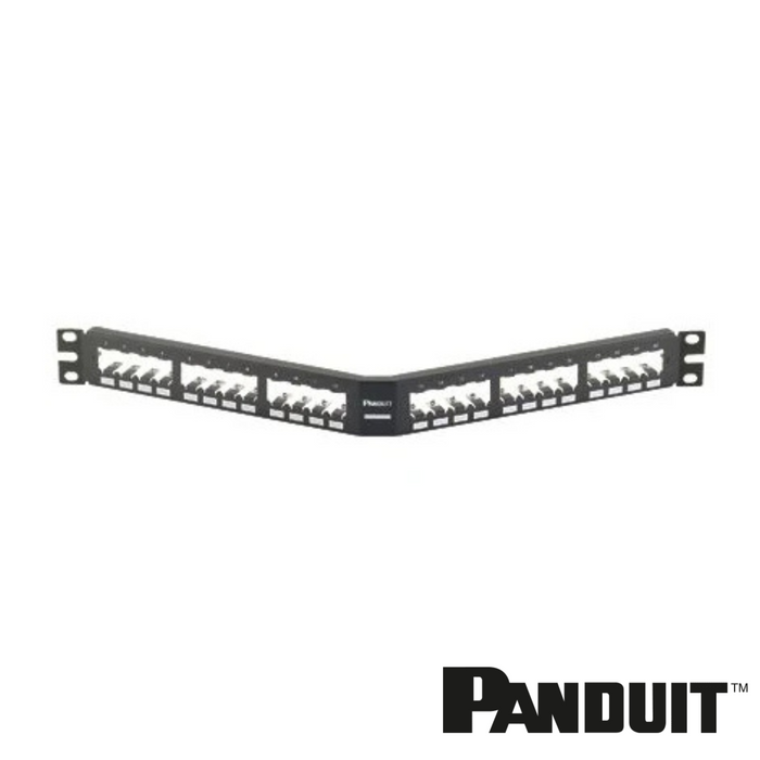 PANDUIT Mini-Com® Modular 24-Port Patch Panel | Angled | Unloaded 1RU