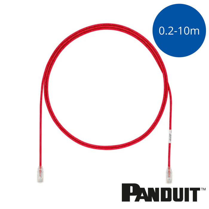 PANDUIT Cat6 28AWG Small Diameter Patch Cord | UTP | Red | Selector