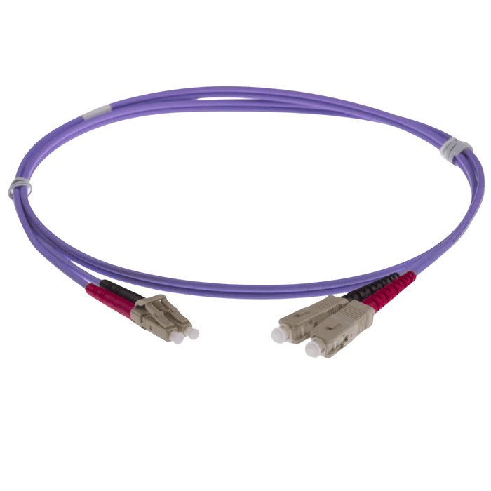 NENCO OM4 DUPLEX FIBRE OPTIC PATCH CORD | Selector | Heather/Violet