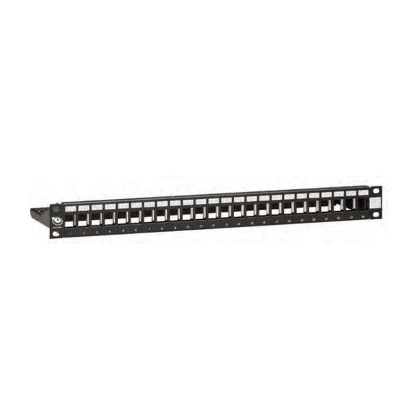 Leviton Snap-in-jack 24 Port 1U Modular Patch Panel Shielded/unshielded Flat In Black With Cable Management