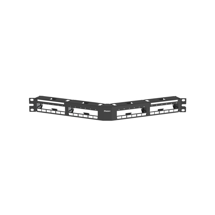 PANDUIT QuickNet™ Shielded Angled Patch Panel | 1RU | Black | Selector