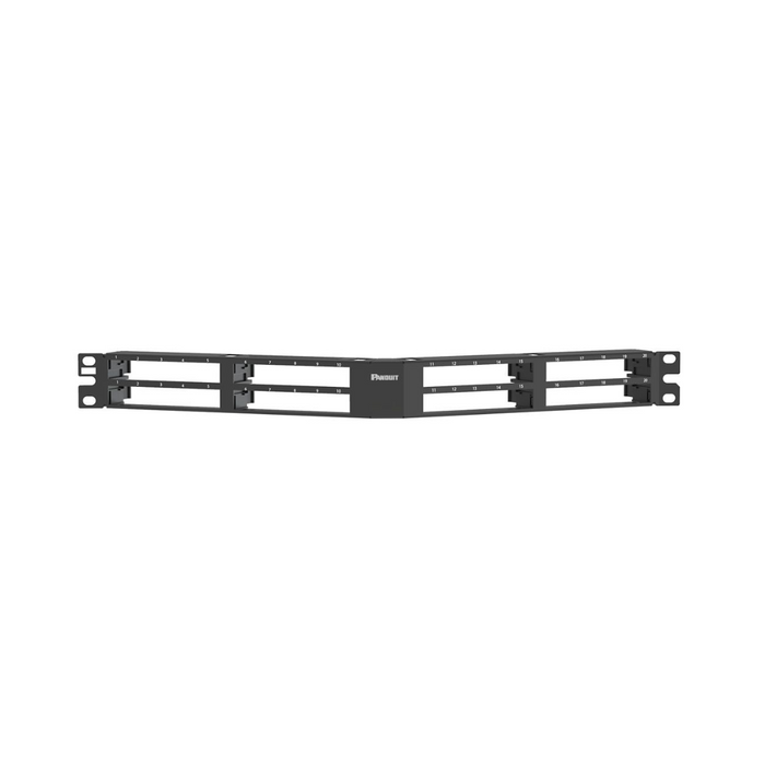 PANDUIT QuickNet™ Shielded Angled Patch Panel | 1RU | Black | Selector