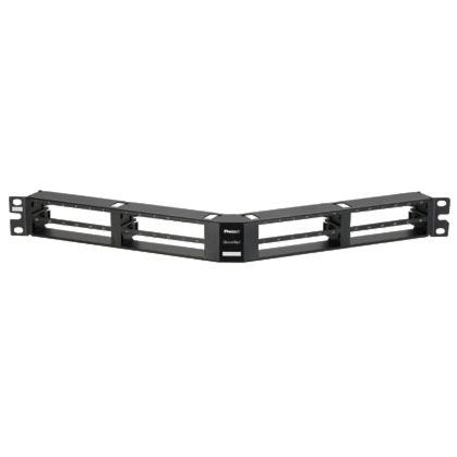 PANDUIT QuickNet™ Unshielded Angled Patch Panel | 1RU | Black | Selector