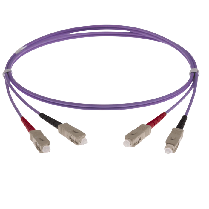 NENCO OM4 DUPLEX FIBRE OPTIC PATCH CORD | Selector | Heather/Violet