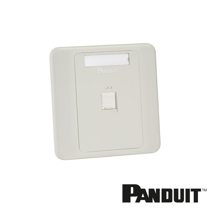 PANDUIT NetKey 1-Port Unloaded Faceplate | Shuttered | White