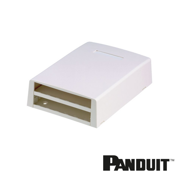 PANDUIT Mini-Com® 12-Port Surface Mount Box | With Fibre Spool | White