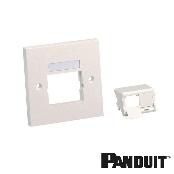 PANDUIT Mini-Com® 2-Port Shuttered Faceplate Frame | White