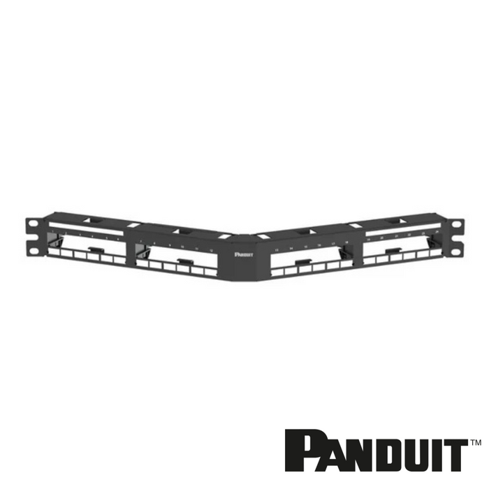 PANDUIT QuickNet™ Shielded Angled Patch Panel | 1RU | Black | Selector
