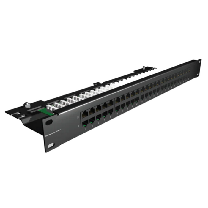 LEVITON 50 Way 1U Telephone Panel | Unshielded | 6 Pin Wiring | Black