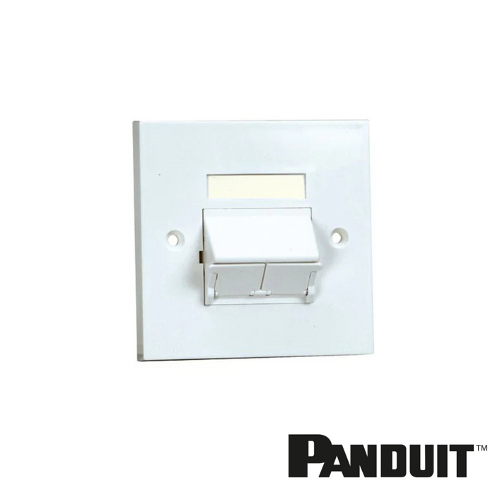 PANDUIT NetKey 2-Port Sloped Faceplate 86mm x 86mm | White